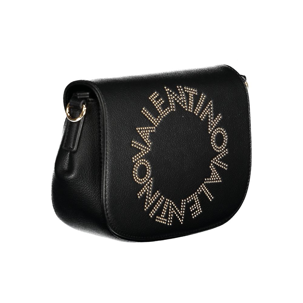Mario Valentino Black Polyethylene Handbag with logo and removable strap.