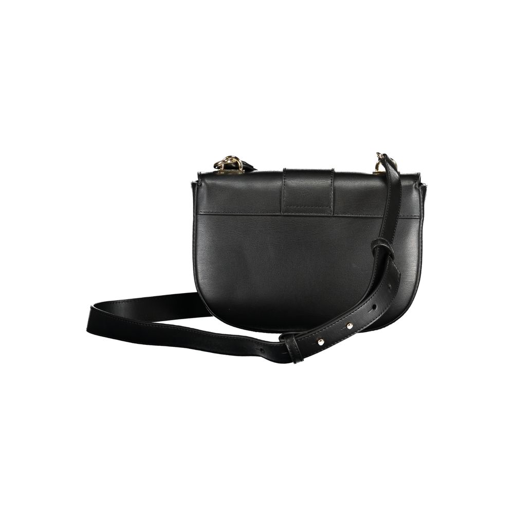 Tommy Hilfiger Black Polyethylene Handbag with adjustable strap, 2 internal pockets, contrast details, snap closure, logo.