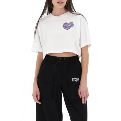 Comme Des Fuckdown White Cotton Women T-Shirt