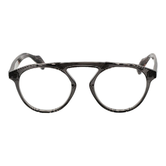 Yohji Yamamoto Brown Men Glasses Frame with full-rim aviator style and plastic material, size 50-20-145.