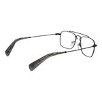 Yohji Yamamoto Gray Men Glasses Frame in full-rim gunmetal with demo lenses and metal frame style. Size: 51-18-145.
