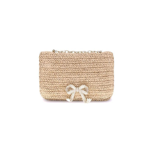Self-Portrait Raffia Shoulder Bag SEPF25310BRBROWNBB