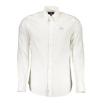 La Martina White Cotton Shirt LA-27600-XXL