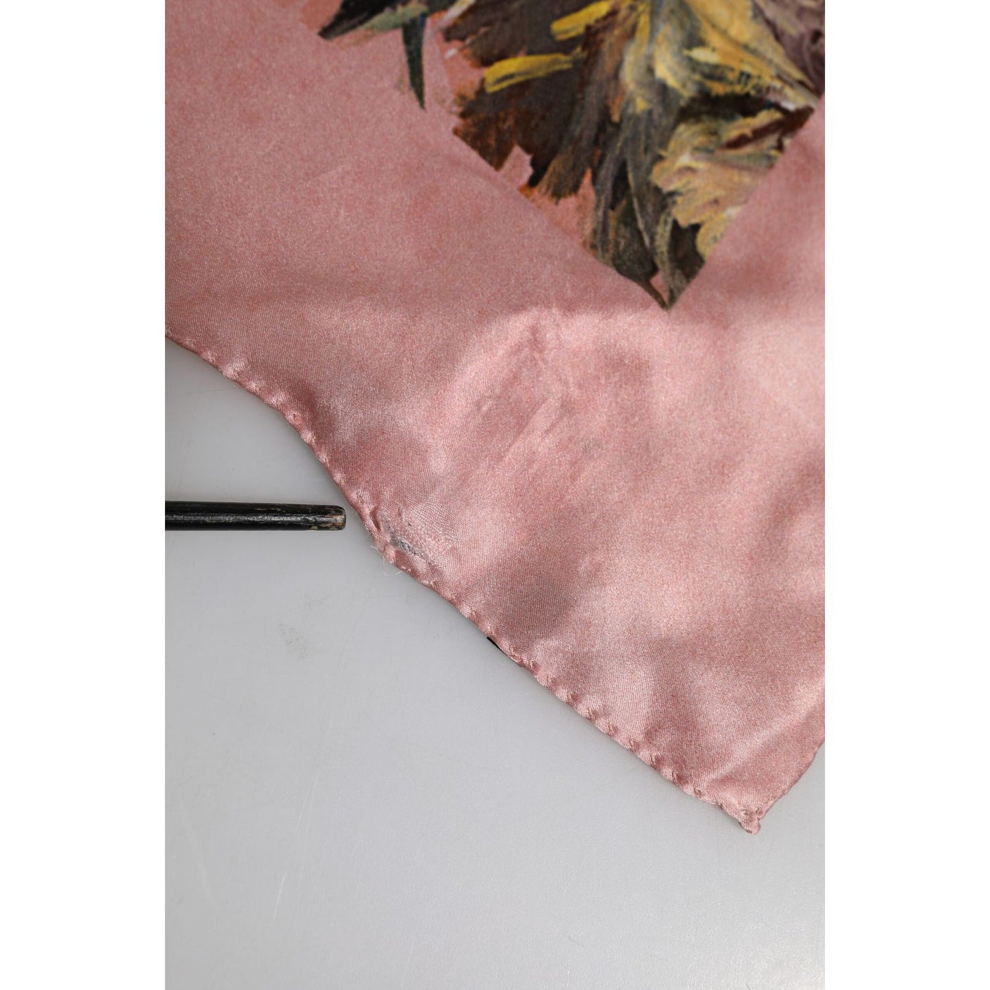 Dolce & Gabbana Pink Silk Floral Print Square Foulard Scarf MS7503