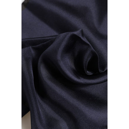 Dolce & Gabbana Blue DG Crown Silk Square Men Foulard Scarf