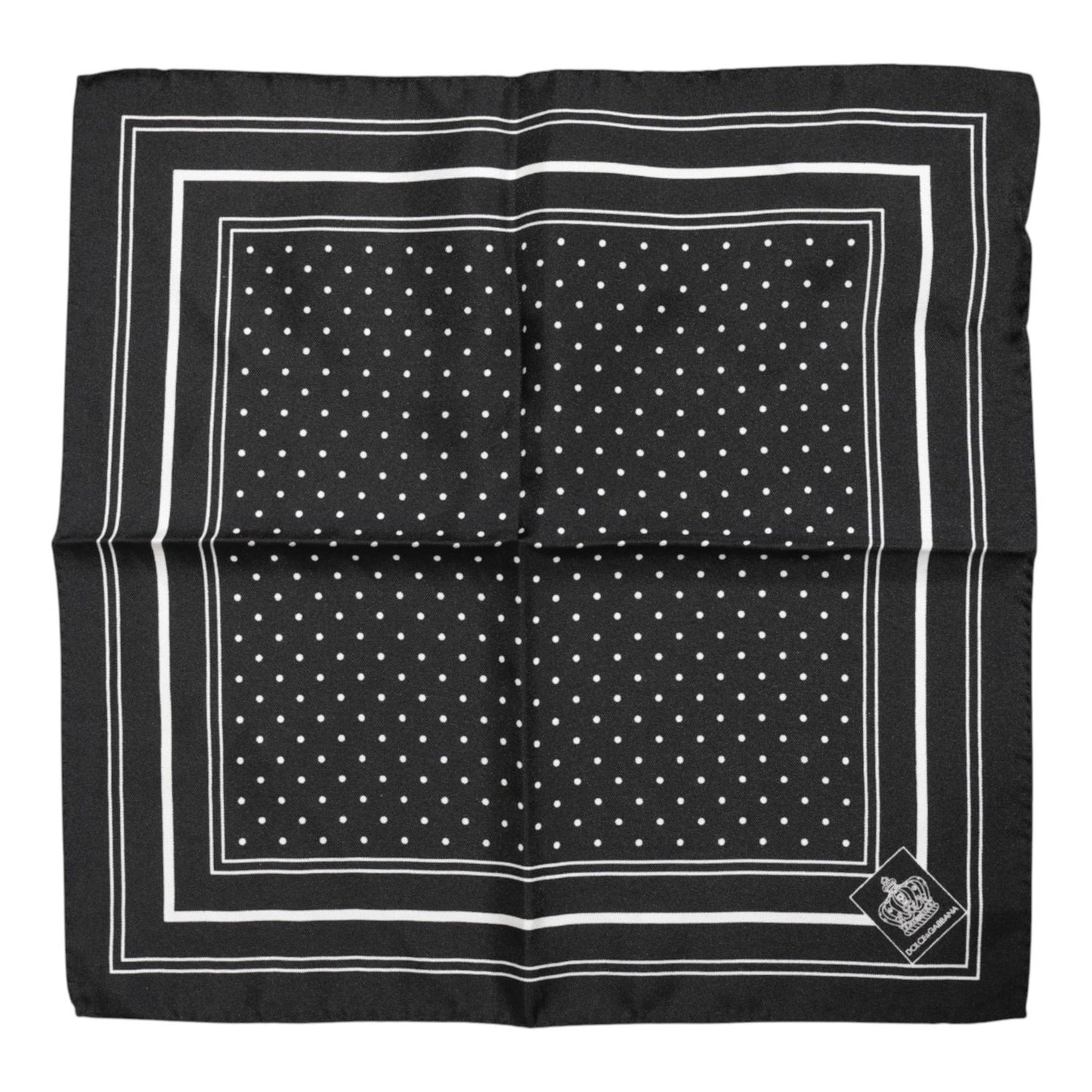 Dolce & Gabbana Black White Polka Dot Men Foulard Scarf MS7522