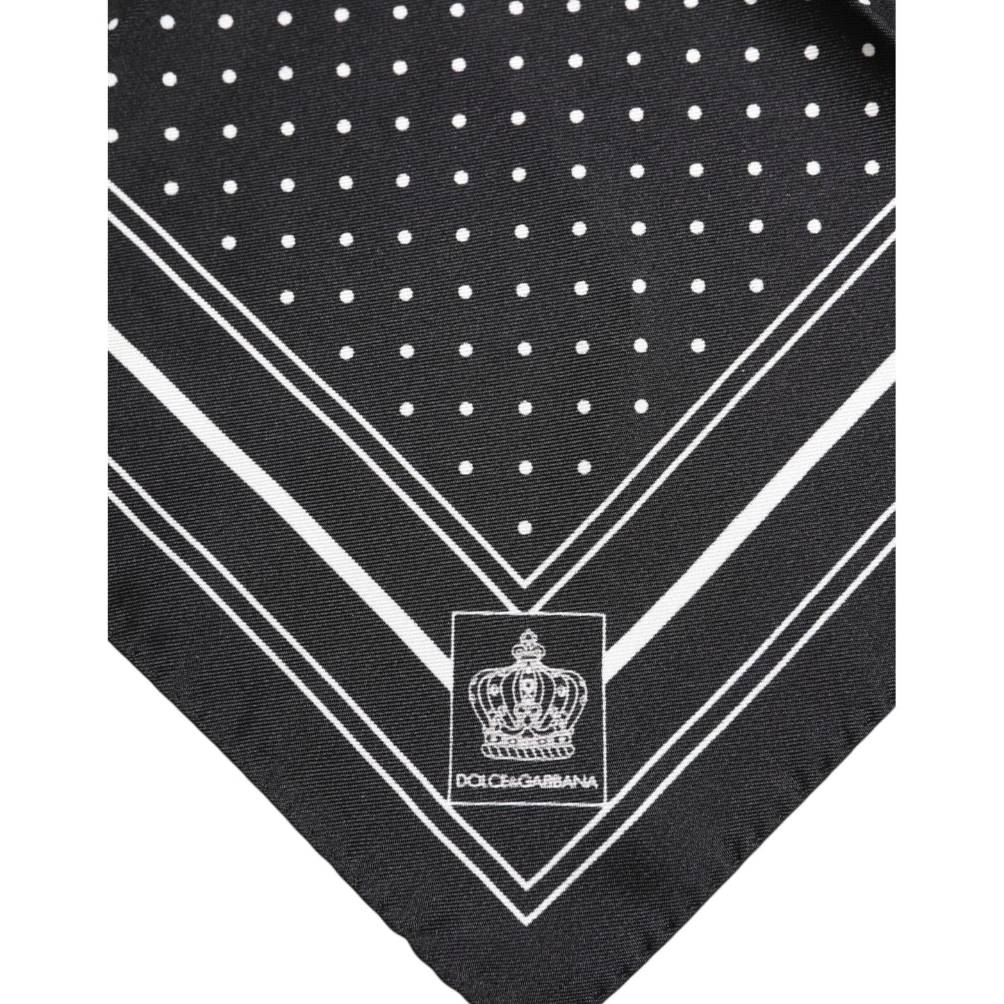 Dolce & Gabbana Black White Polka Dot Men Foulard Scarf MS7522