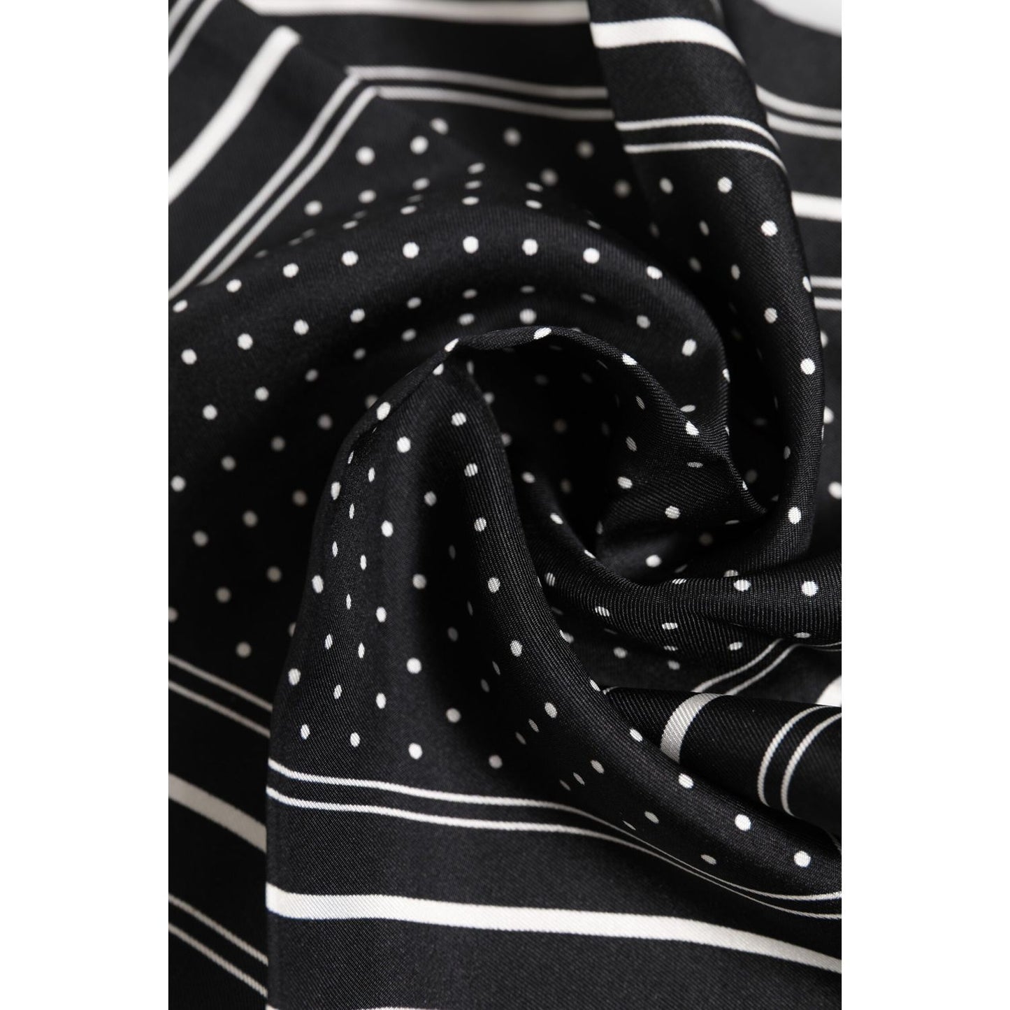 Dolce & Gabbana Black White Polka Dot Men Foulard Scarf MS7522