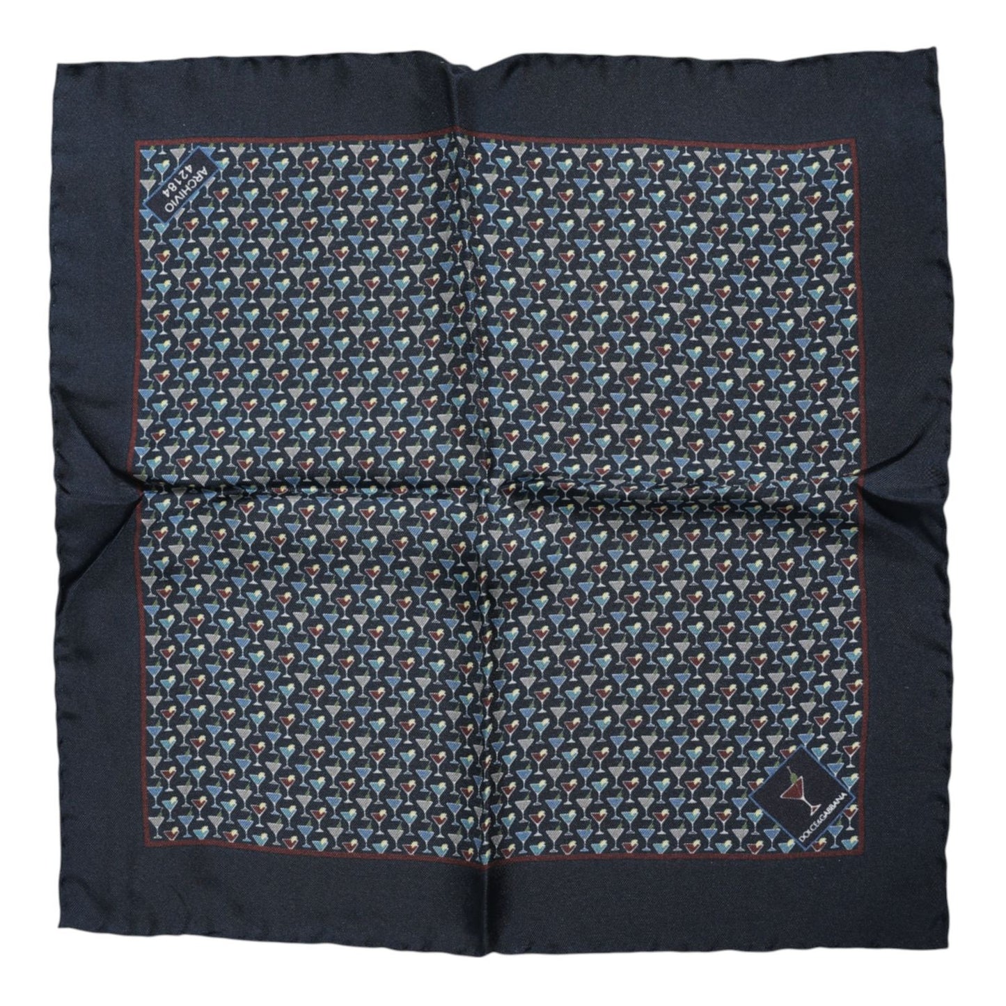Dolce & Gabbana Blue Cocktail Silk Square Foulard Scarf