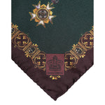 Dolce & Gabbana Green Medals Silk Square Foulard Scarf MS7544