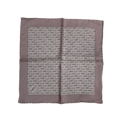 Dolce & Gabbana Brown Sea Horse Silk Square Foulard Scarf