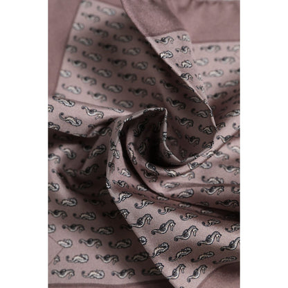 Dolce & Gabbana Brown Sea Horse Silk Square Foulard Scarf