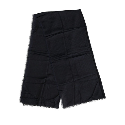 Dolce & Gabbana Black Viscose Fringes Neck Warmer Scarf