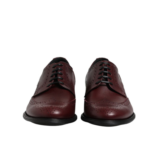 Dolce & Gabbana Brown Leather Lace Up Derby Dress Shoes MV7409-42