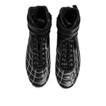 Dolce & Gabbana Black Quilted Leather Lace Up Sneakers Shoes MV7473-44