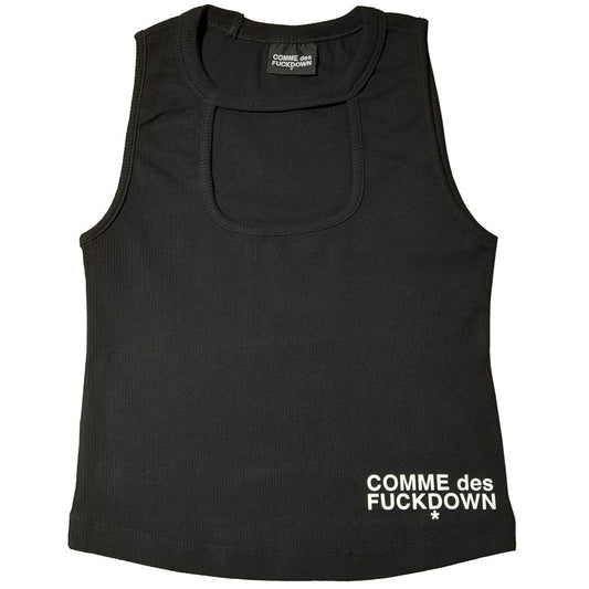 Comme Des Fuckdown Black Cotton Tops & T-Shirt CO-15680-M