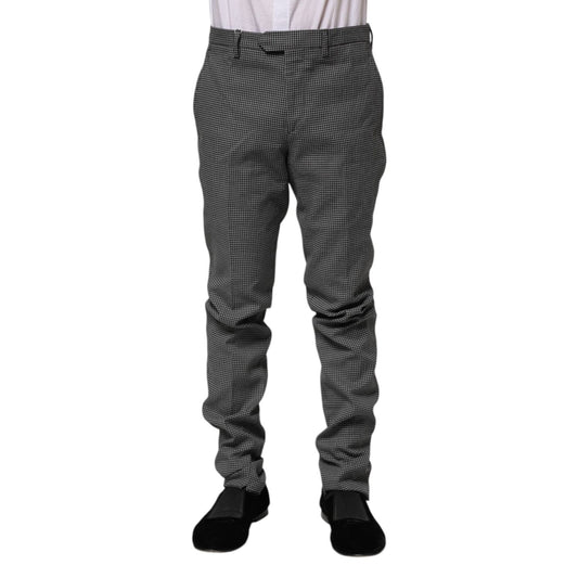 BENCIVENGA Black White Checkered Tapered Dress Pants PAN74053-46
