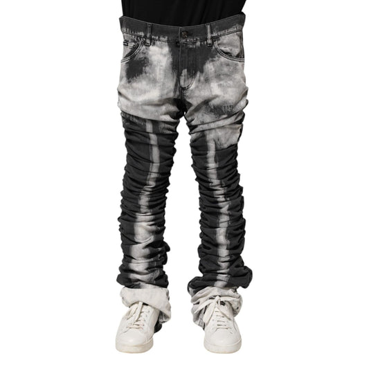 Dolce & Gabbana Black Tie Dye Straight Denim Jeans PAN75175-48