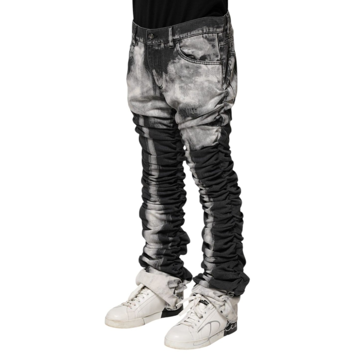 Dolce & Gabbana Black Tie Dye Straight Denim Jeans