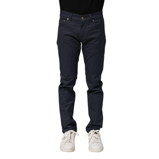 Dolce & Gabbana Dark Blue Cotton Skinny Denim Jeans