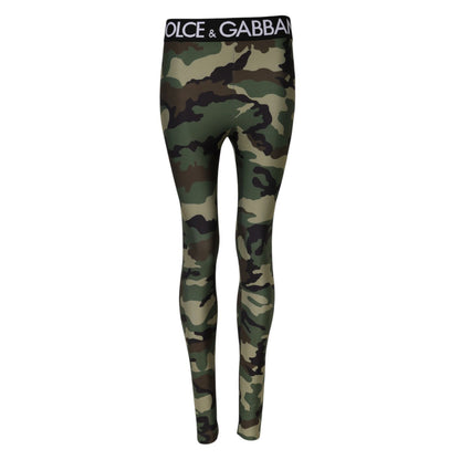 Dolce & Gabbana Multicolor Camouflage DG Waist Leggings Pants