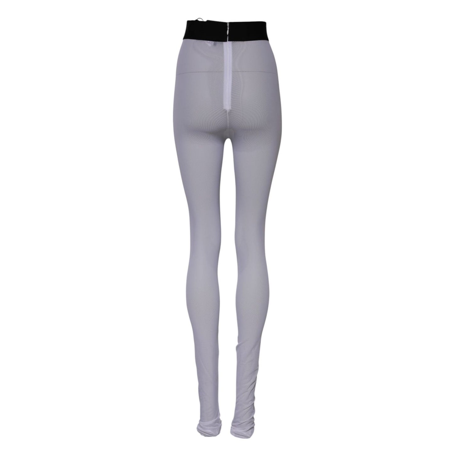 Dolce & Gabbana Gray Nylon DG Logo Mid Waisted Leggings Pants