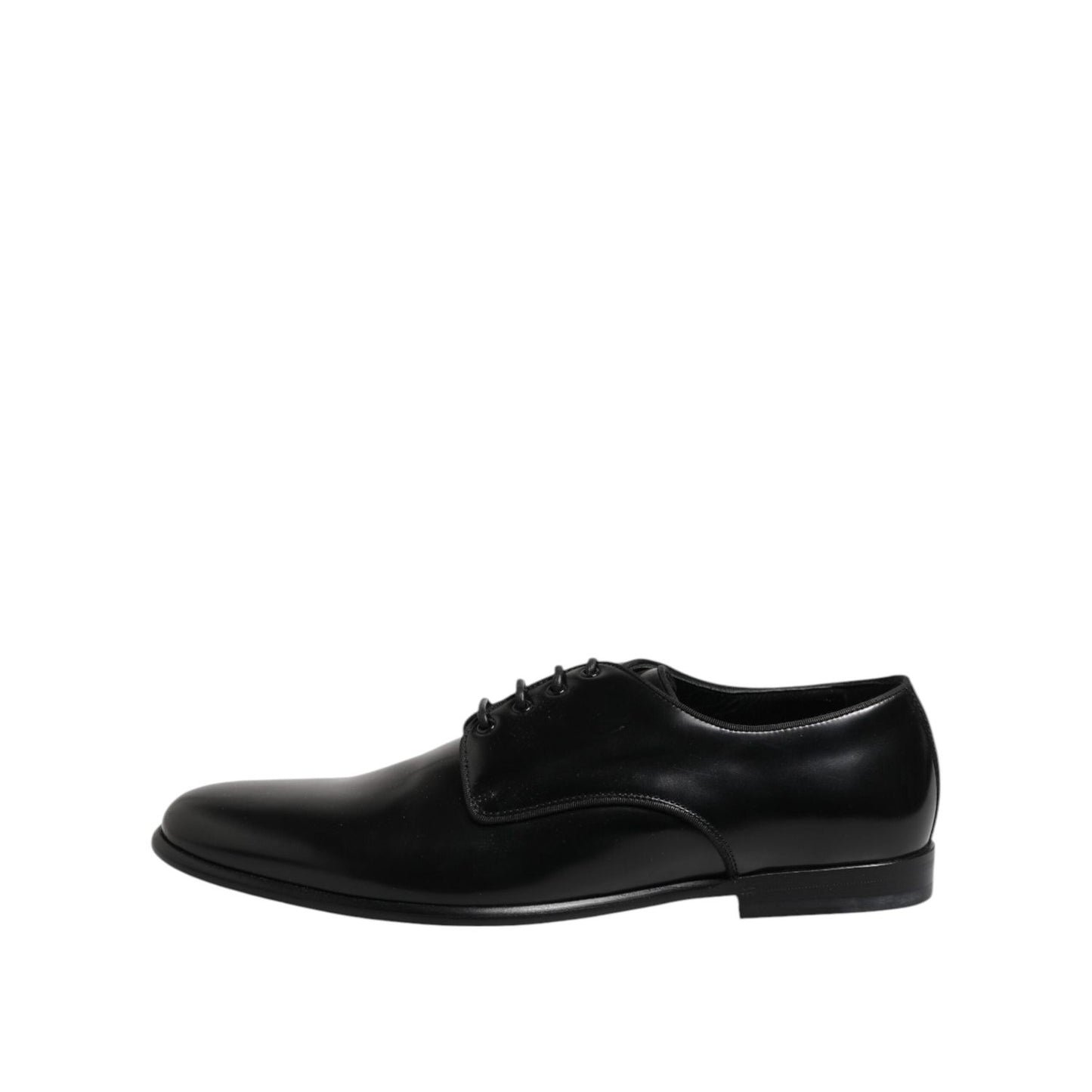 Dolce & Gabbana Black Leather Lace Up Derby Men Dress Shoes