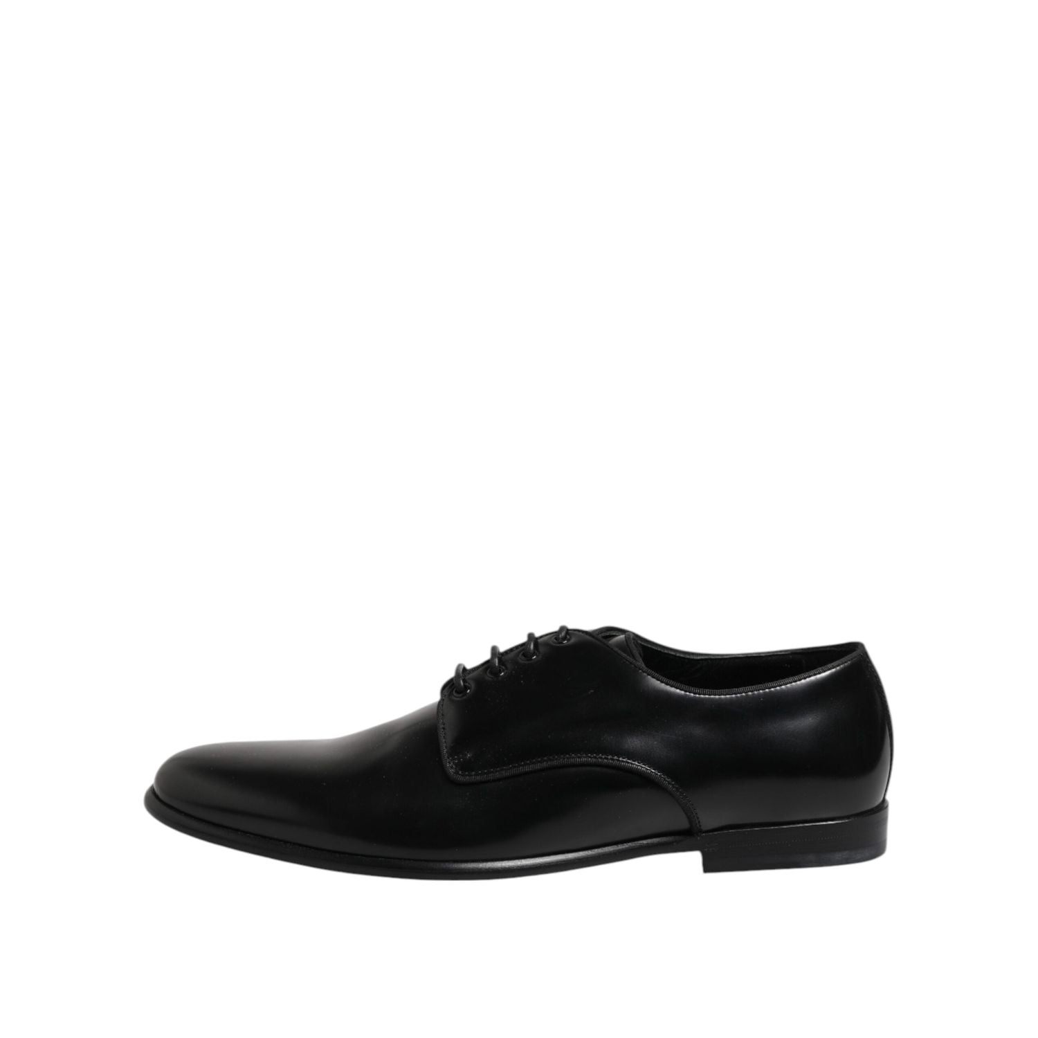Dolce & Gabbana Black Leather Lace Up Derby Men Dress Shoes