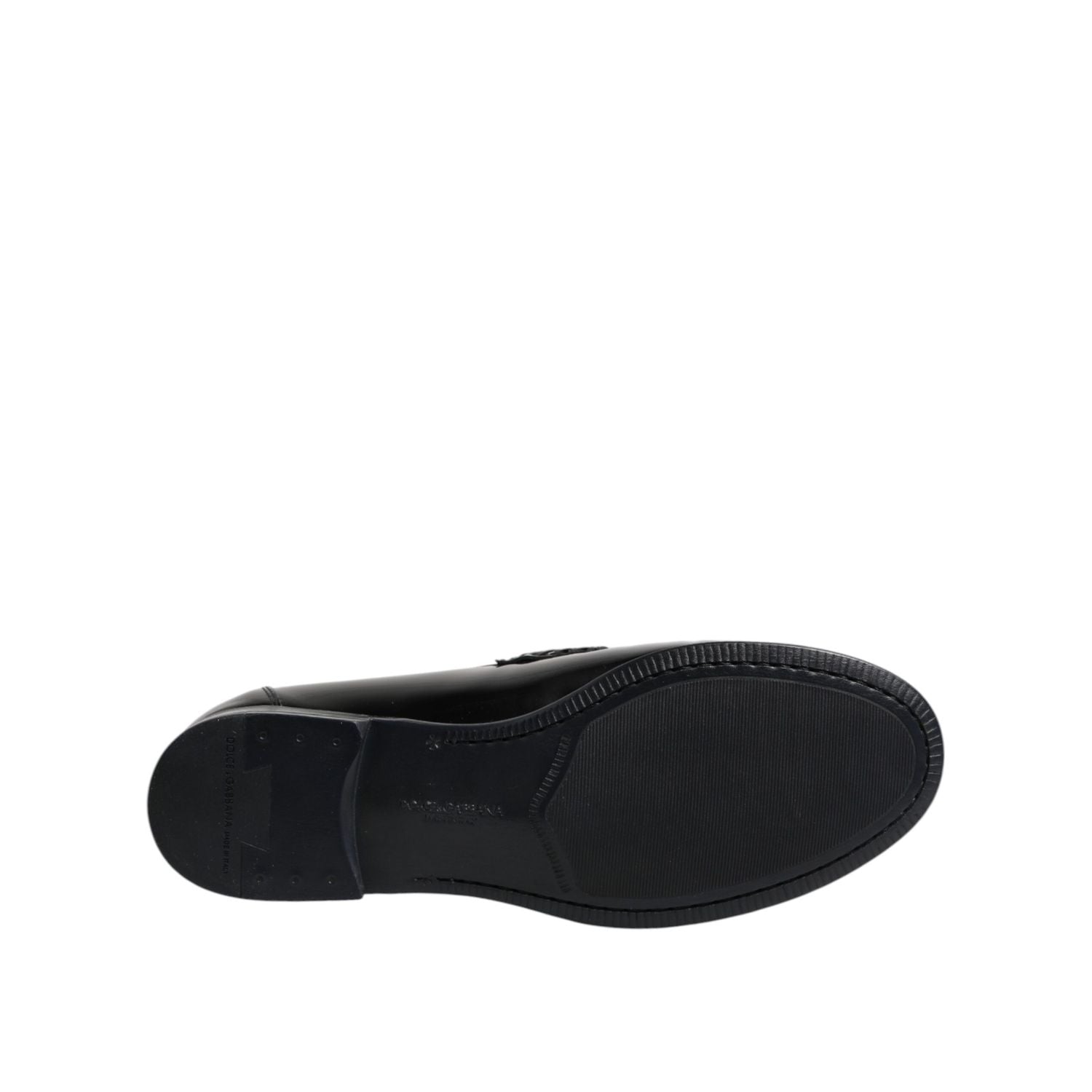 Dolce & Gabbana Black Leather Slip On Loafers Dress Shoes