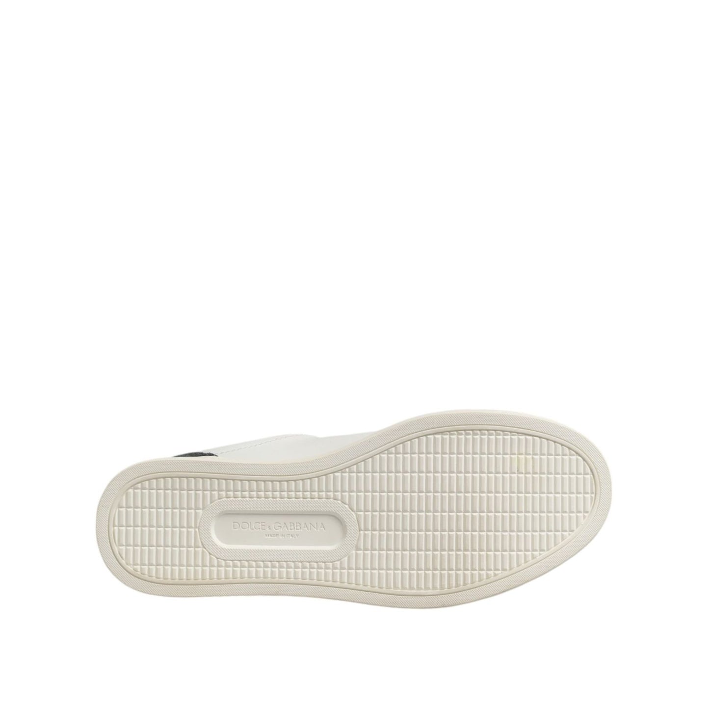 Dolce & Gabbana White Black Leather Lace Up Men Sneakers Shoes