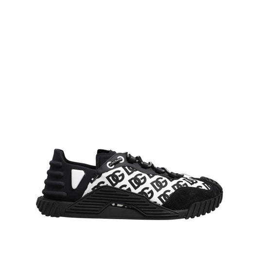 Dolce & Gabbana Black Logo Lace Up Low Top NS1 Sneakers Shoes MV7545-45