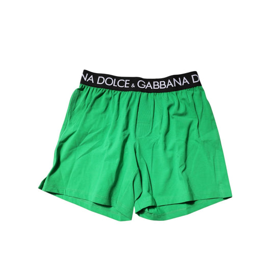 Dolce & Gabbana Green Cotton Regular Boxer Shorts Underwear BIK1559-4