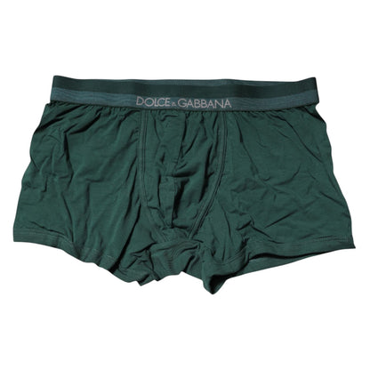 Dolce & Gabbana Green Cotton Regular Men Boxer Brief Underwear