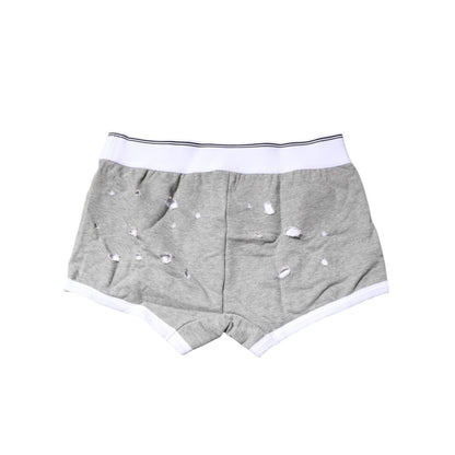 Dolce & Gabbana Gray Cotton Stretch Regular Boxer Underwear