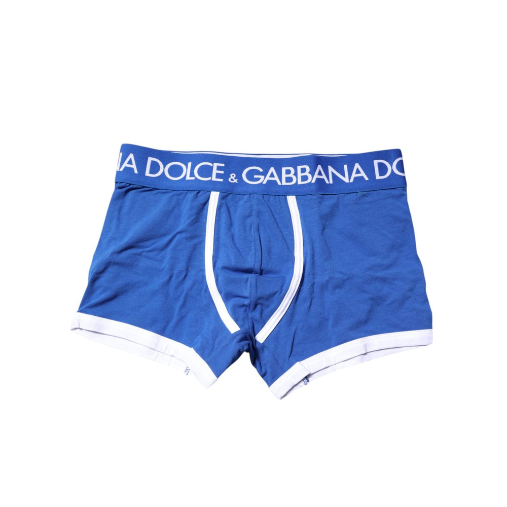 Dolce & Gabbana Blue Logo Waist Regular Boxer Brief Underwear BIK1626-3