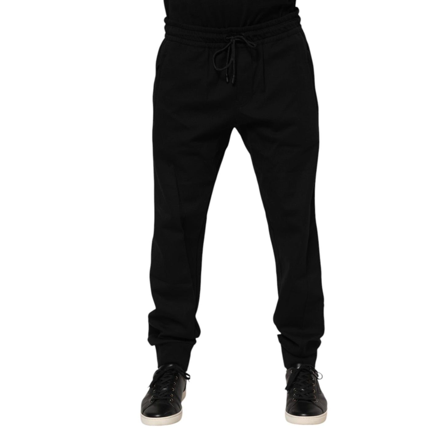 Dolce & Gabbana Black Cotton Men Jogger Sweatpants Pants