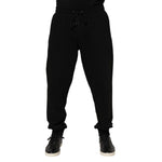 Dolce & Gabbana Black Cotton Logo Tape Men Jogger Pants PAN76327-54