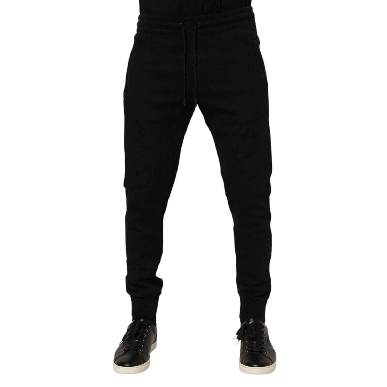Dolce & Gabbana Black Cotton Men Jogger Sweatpants Pants