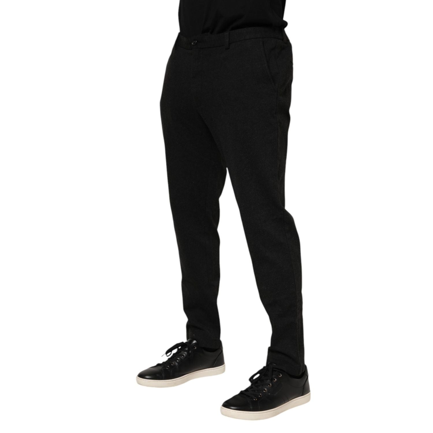 Dolce & Gabbana Dark Gray Viscose Dress Men Pants