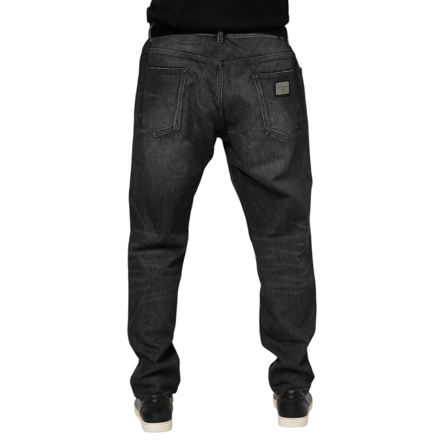 Dolce & Gabbana Gray Washed Cotton Loose Denim Jeans