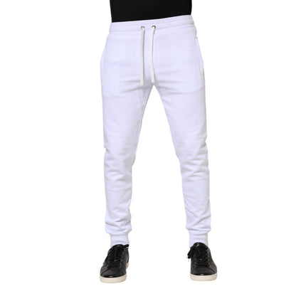 Dolce & Gabbana White Cotton Drawstring Jogger Pants
