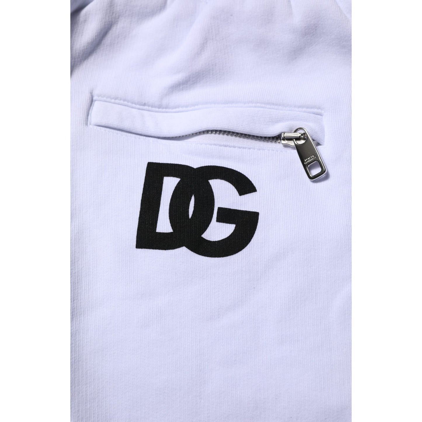 Dolce & Gabbana White Cotton Drawstring Jogger Pants