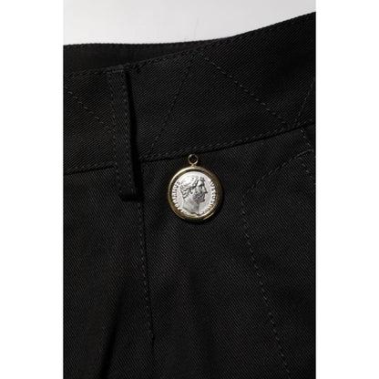 Dolce & Gabbana Black Cotton Knee Length Men Bermuda Shorts