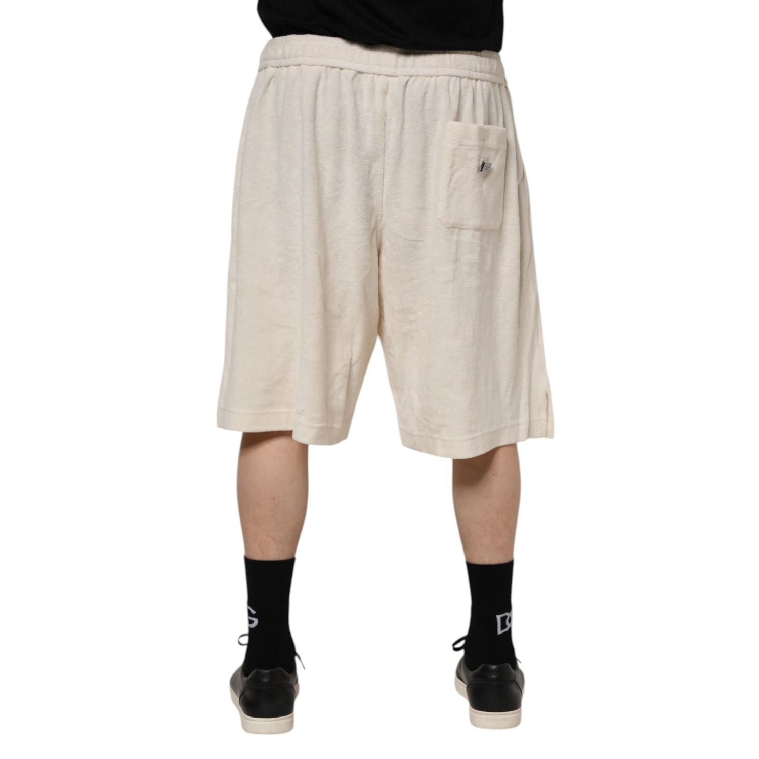 Dolce & Gabbana Ivory Cotton Men Bermuda Sweatshorts Shorts