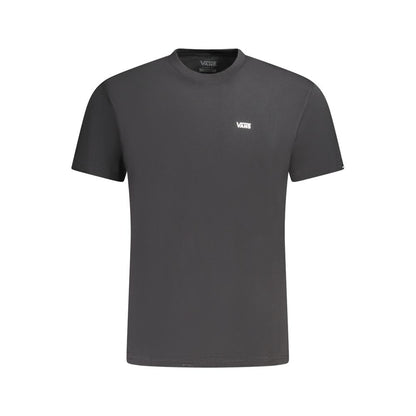 Vans Black Cotton T-Shirt with short sleeves and crew neck, featuring a classic fit and printed logo design.