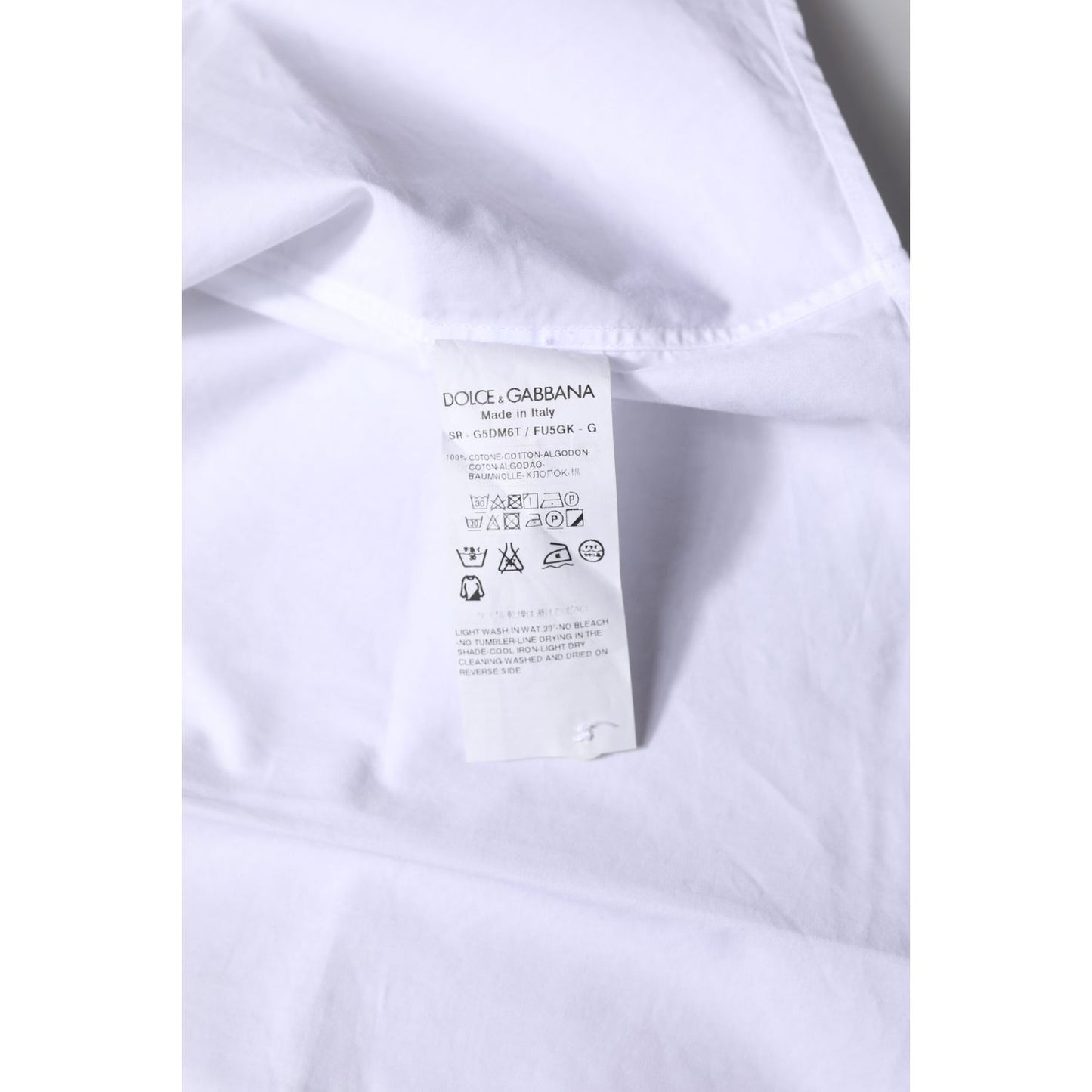 Dolce & Gabbana White Cotton GOLD Long Sleeves Formal Shirt