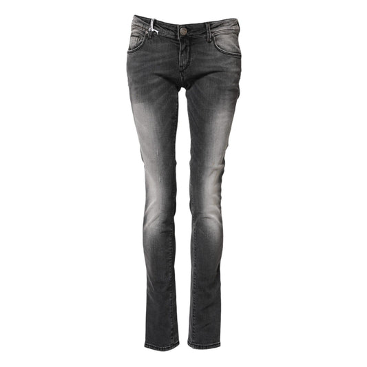 Acht Dark Gray Cotton Slim Fit Denim Low Waist Denim Jeans PAN71832-30