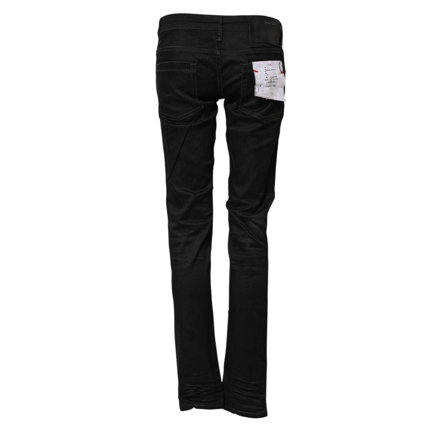 Acht Black Cotton Slim Fit Denim Low Waist Denim Jeans