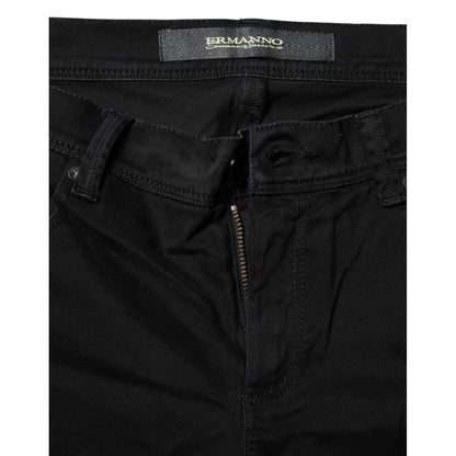 Ermanno Scervino Black Cotton Stretch Flared Bootcut Denim Jeans
