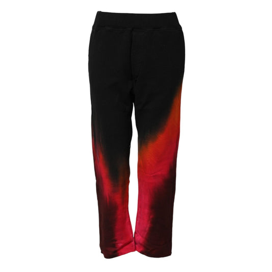 Dsquared² Black Red Cotton Straight Fit Jogger Pants PAN74497-38